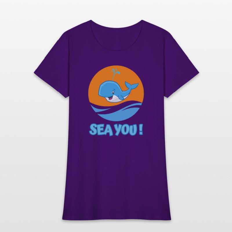 Whale in the sea greeting - "Sea you!"