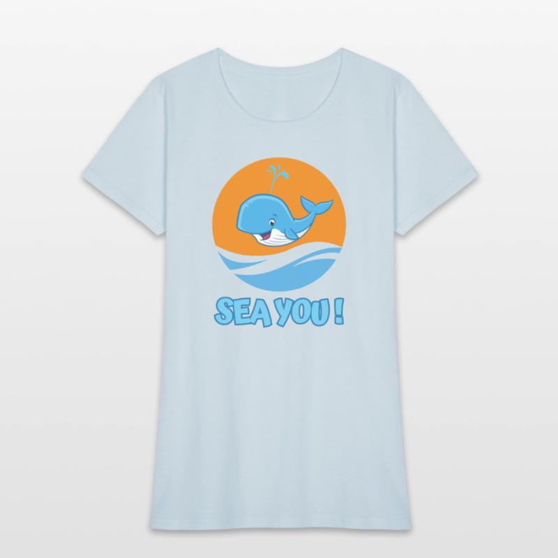 Whale in the sea greeting - "Sea you!"