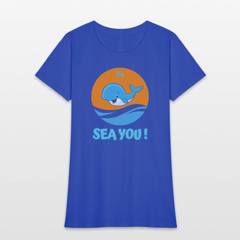 Whale in the sea greeting - "Sea you!"