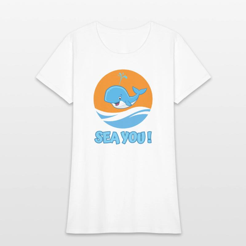 Whale in the sea greeting - "Sea you!"