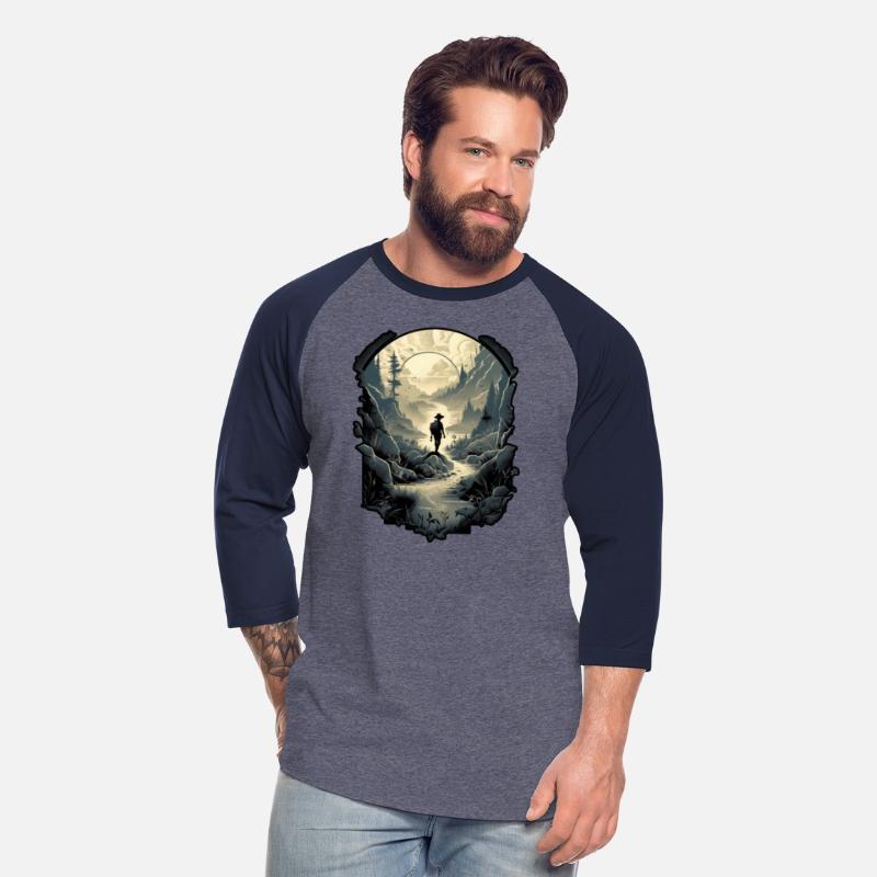 Wilderness Explorer, Man silhouette on forest