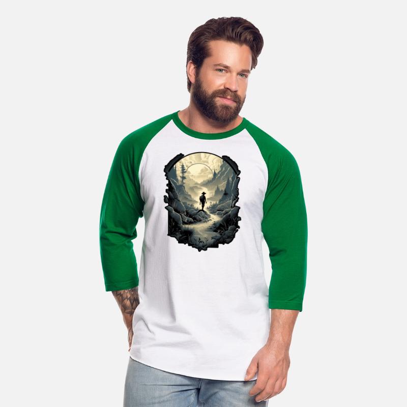 Wilderness Explorer, Man silhouette on forest