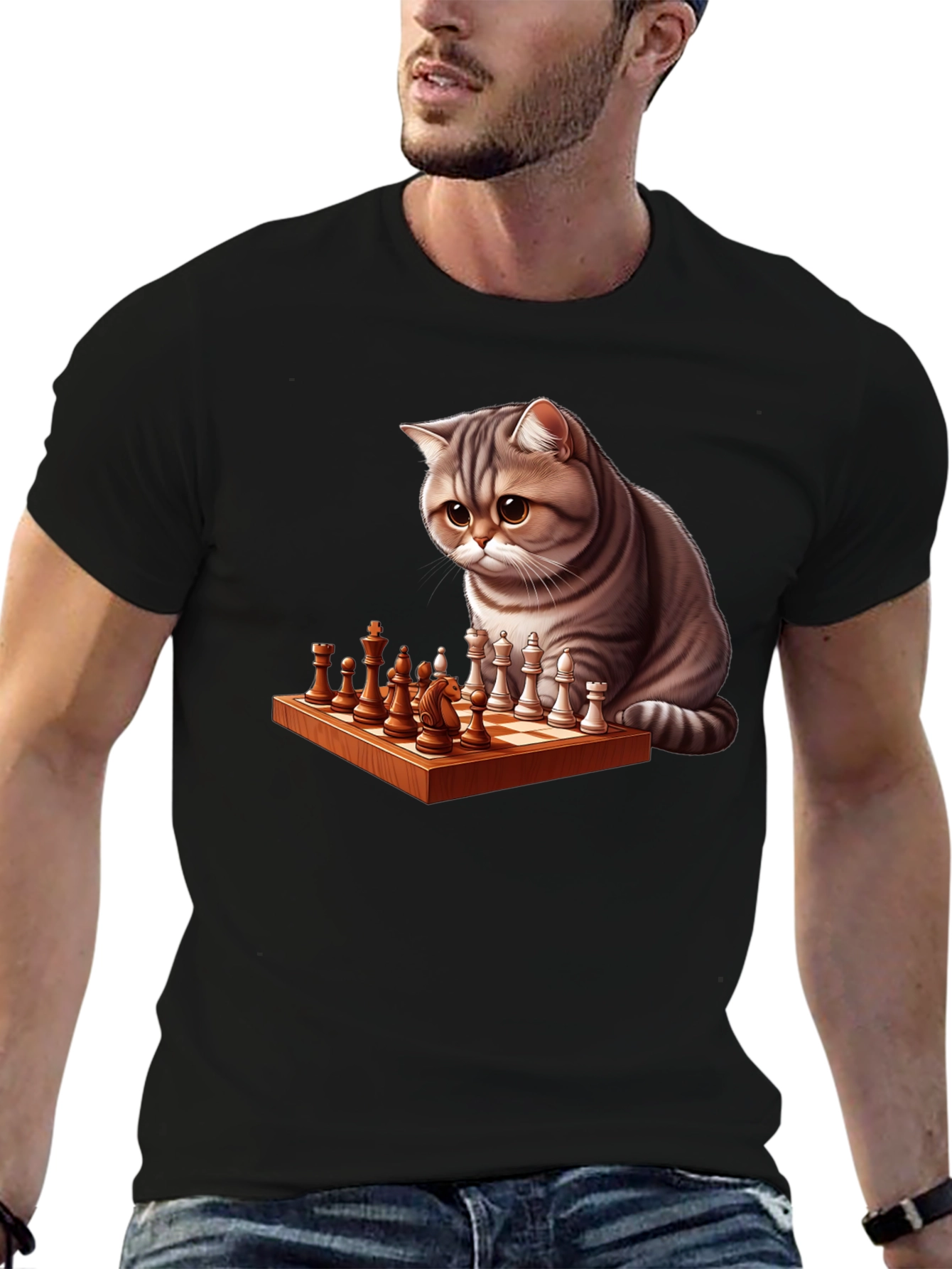 Cat Chess Player T-Shirt