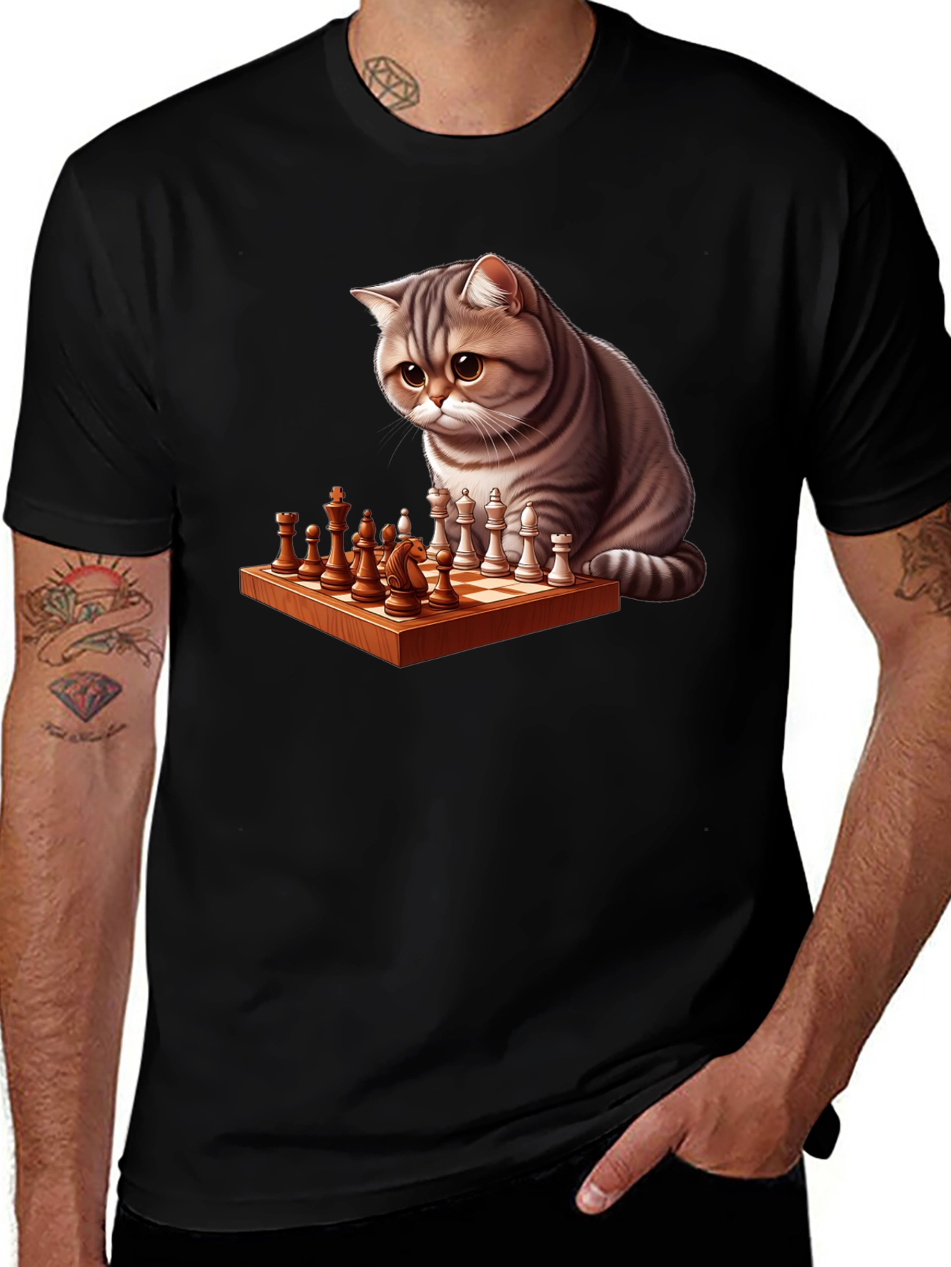 Cat Chess Player T-Shirt
