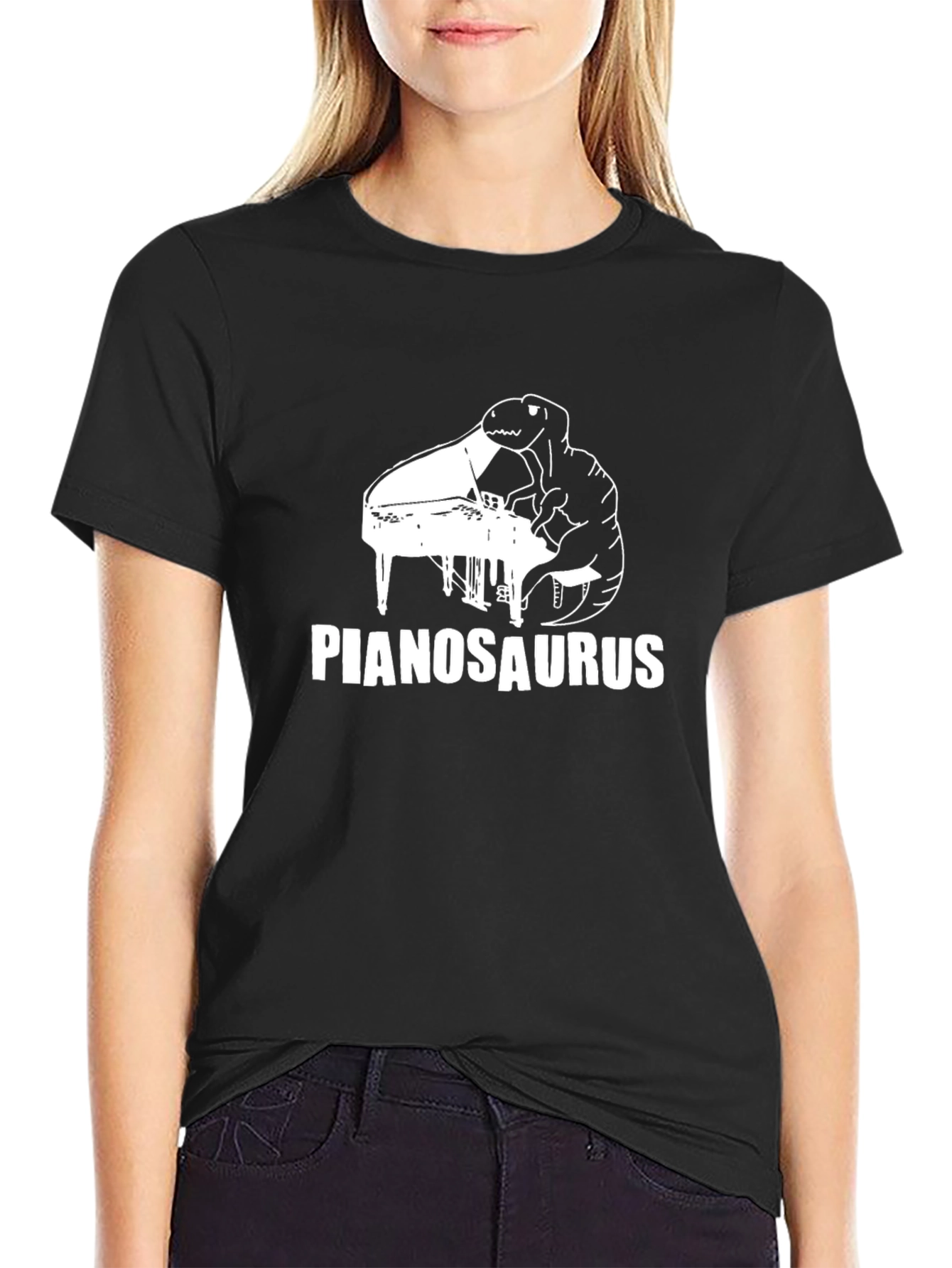 Pianosaurus T-Shirt - Dino Playing Piano