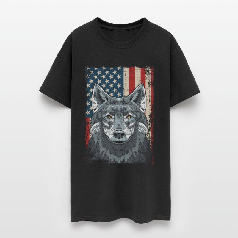 Wolf 4th of July American Flag Howling Wolves
