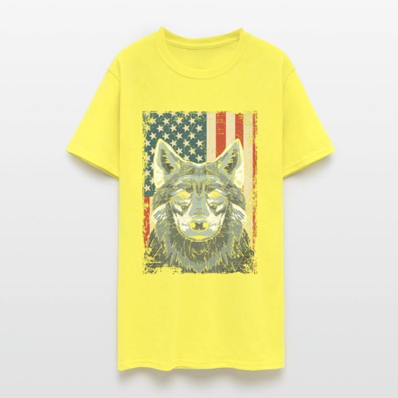 Wolf 4th of July American Flag Howling Wolves