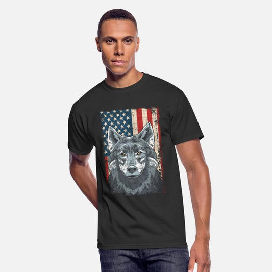 Wolf 4th of July American Flag Howling Wolves
