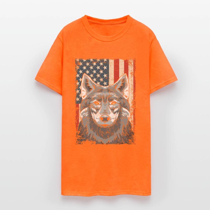Wolf 4th of July American Flag Howling Wolves