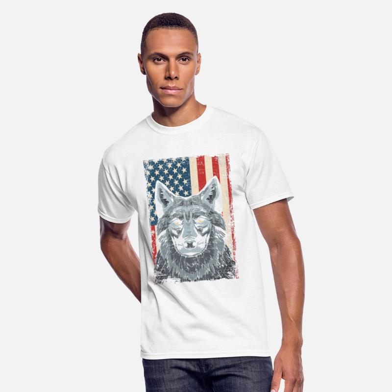 Wolf 4th of July American Flag Howling Wolves