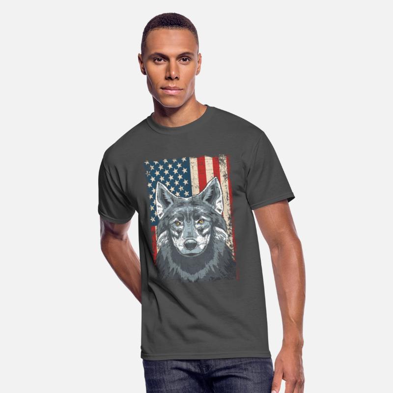 Wolf 4th of July American Flag Howling Wolves