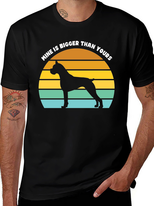Mine is Bigger Boxer Dog Sunset T-Shirt