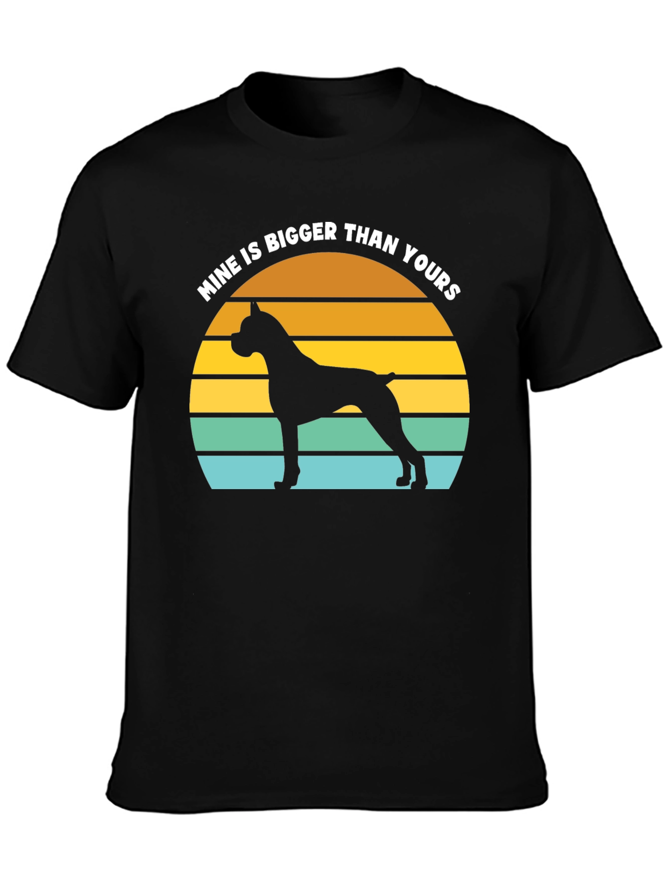 Mine is Bigger Boxer Dog Sunset T-Shirt