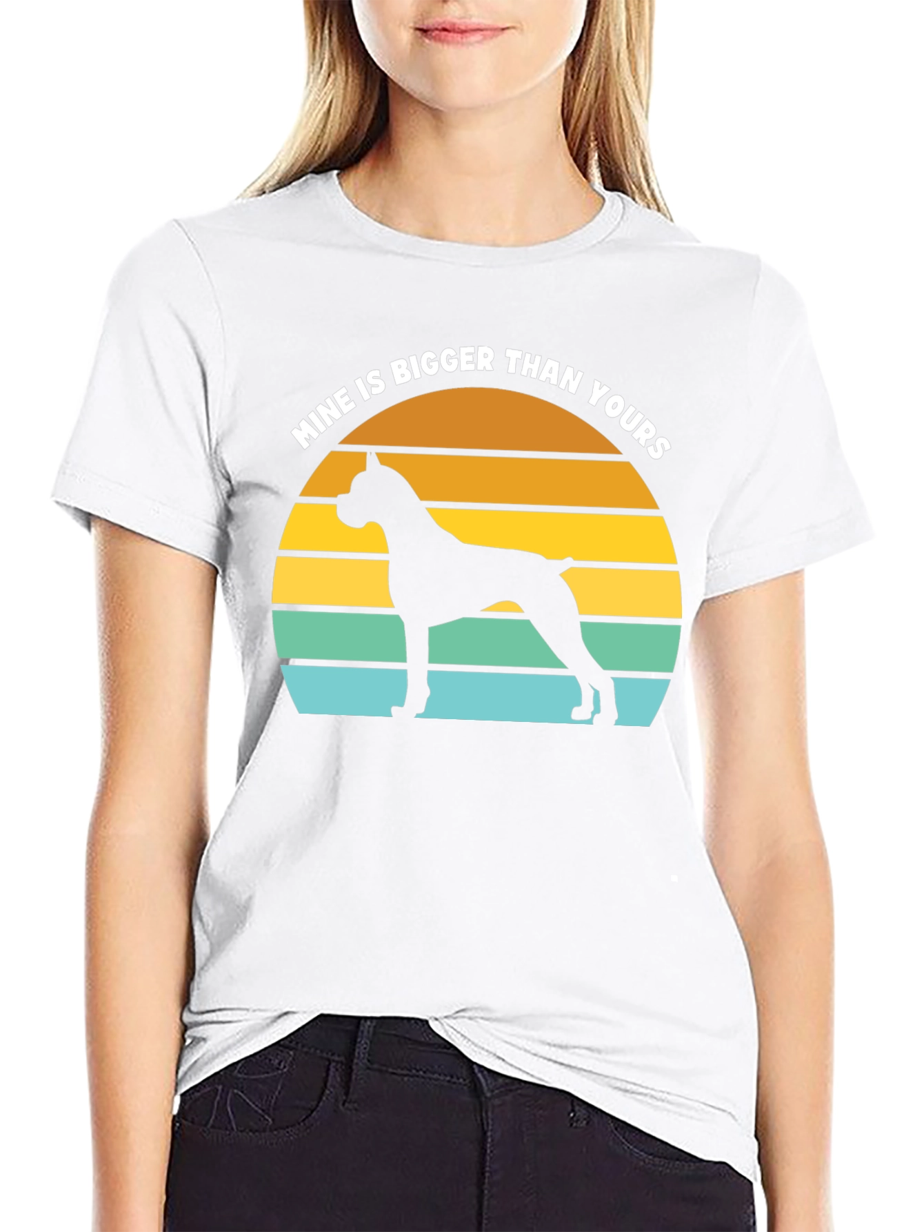 Mine is Bigger Boxer Dog Sunset T-Shirt