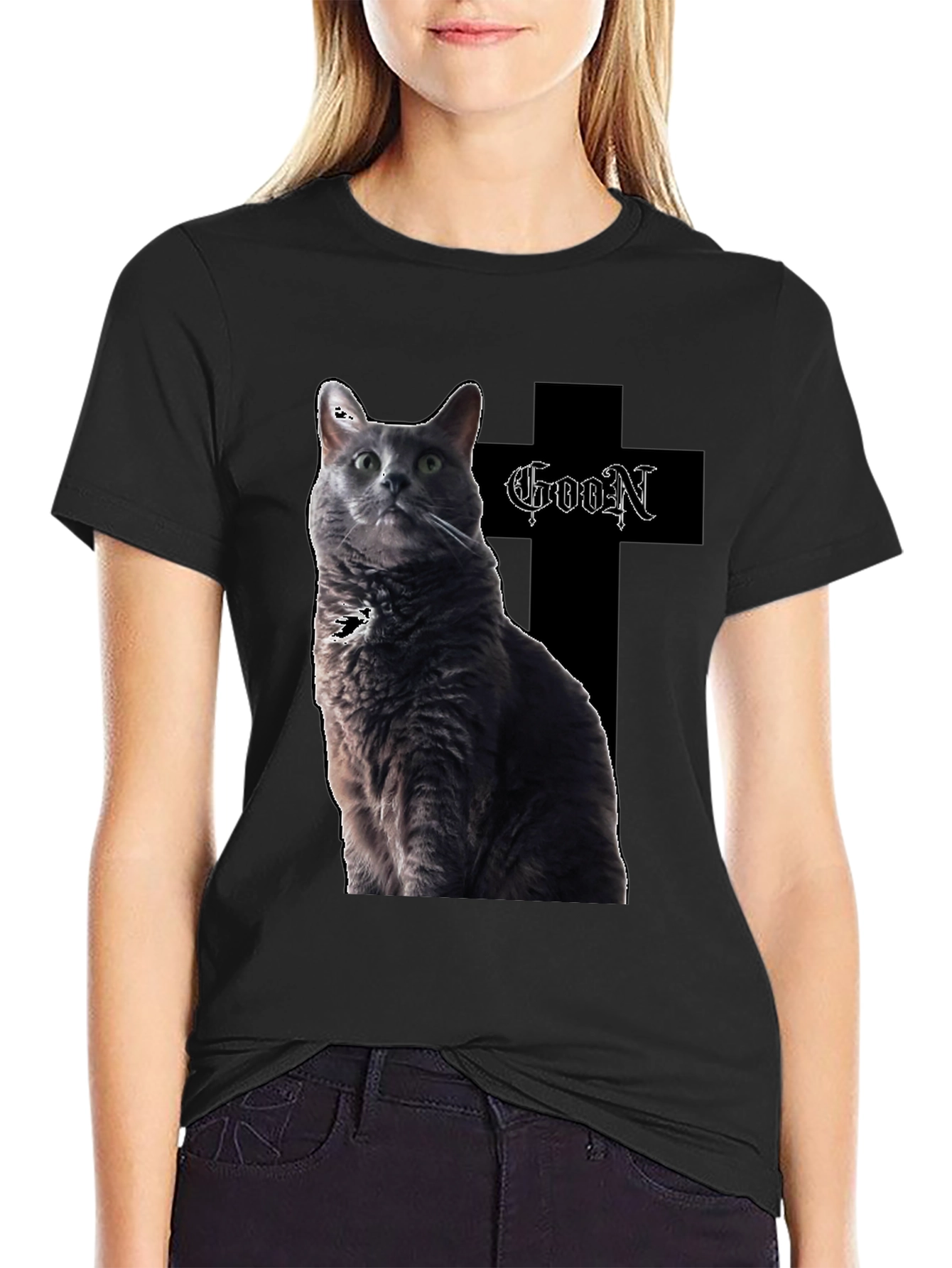 Goon Cat T-Shirt - Black Graphic Tee