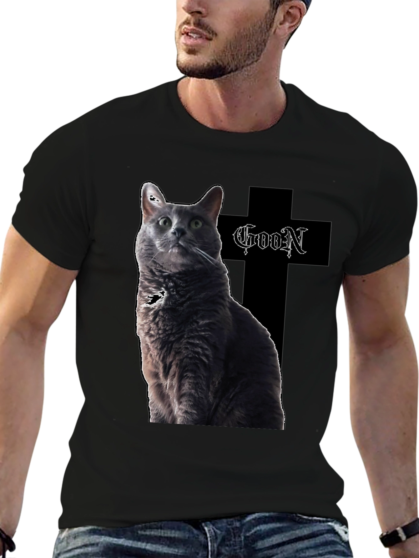 Goon Cat T-Shirt - Black Graphic Tee