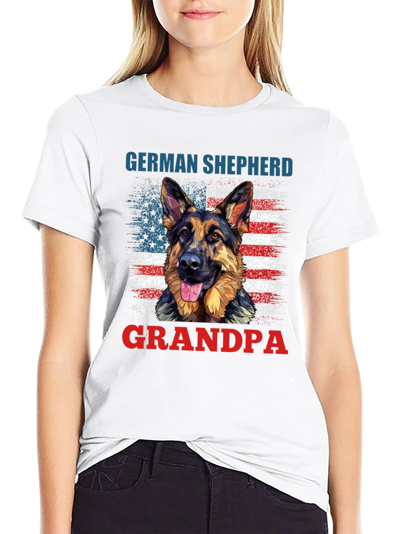 German Shepherd Grandpa Patriotic T-Shirt