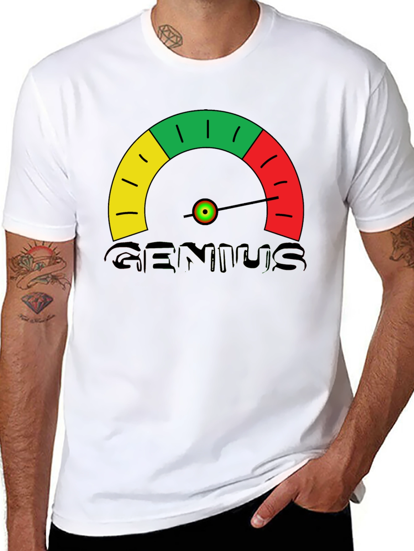 Genius Meter T-Shirt - Novelty Graphic Tee