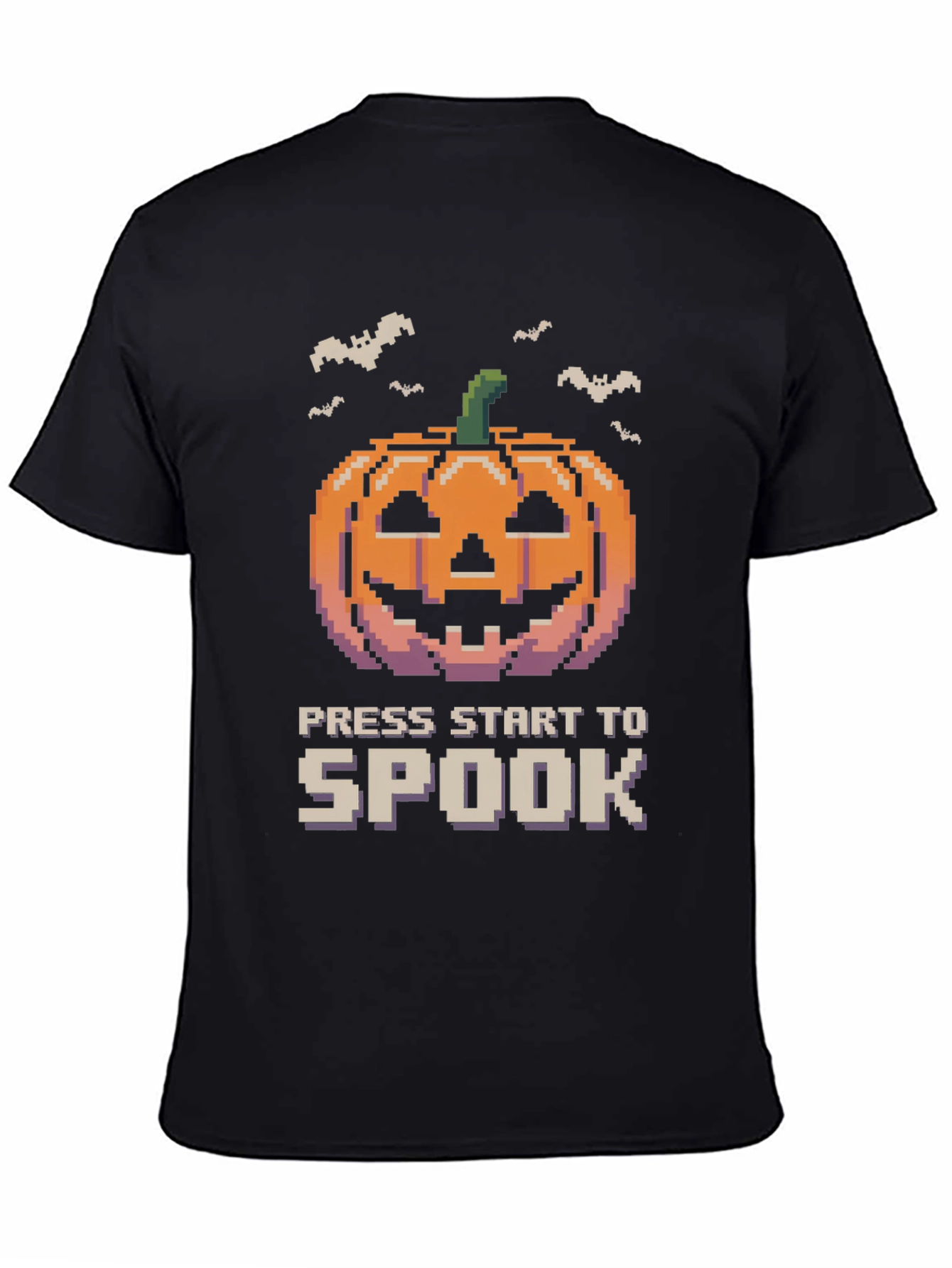 Pixel Pumpkin Press Start to Spook Halloween T-Shirt