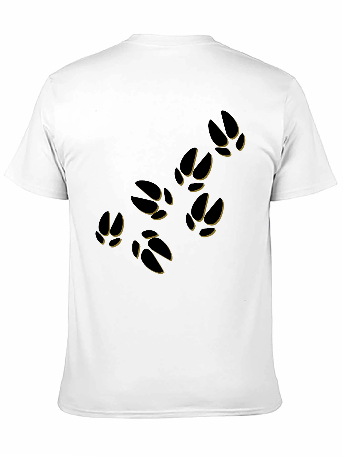 Black T-Shirt with Animal Paw Print Design