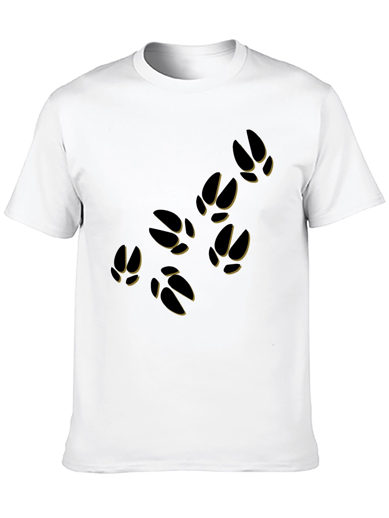Black T-Shirt with Animal Paw Print Design