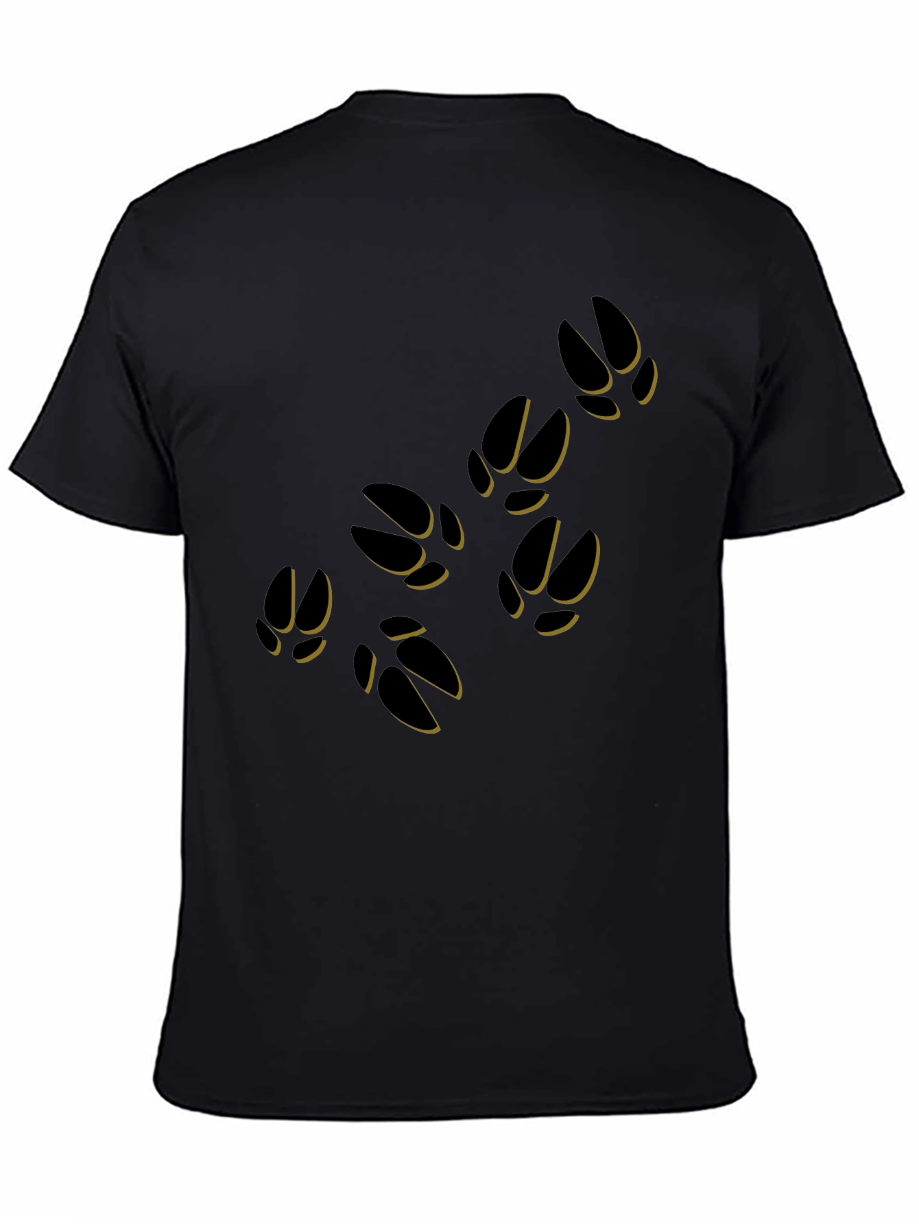Black T-Shirt with Animal Paw Print Design