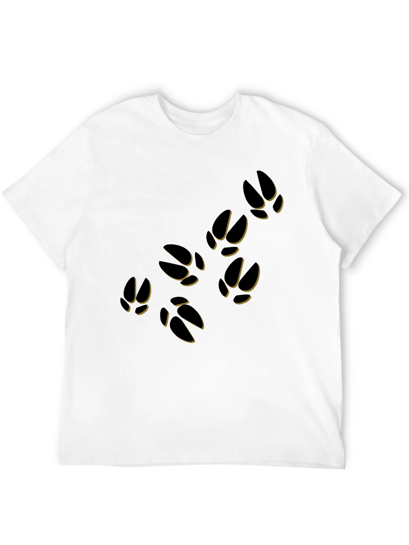 Black T-Shirt with Animal Paw Print Design