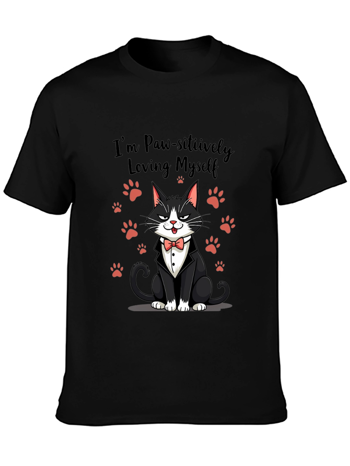 Paw-sitively Loving Myself Cat T-Shirt