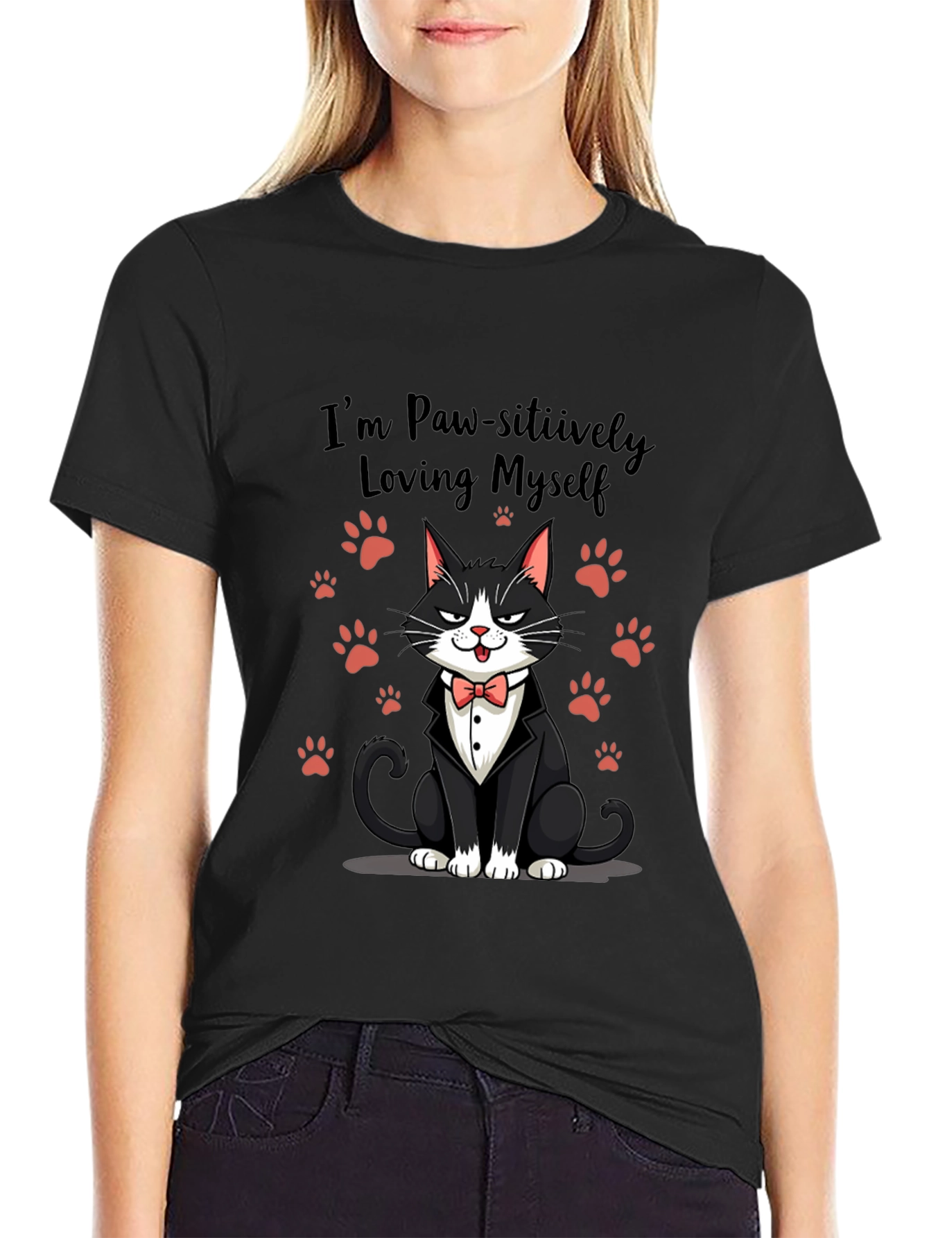 Paw-sitively Loving Myself Cat T-Shirt