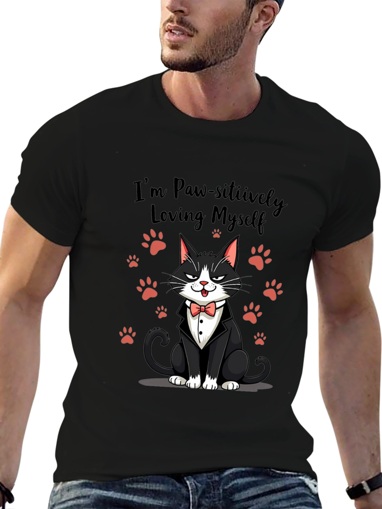 Paw-sitively Loving Myself Cat T-Shirt