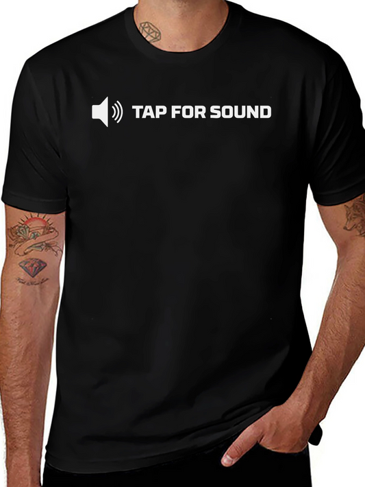 Tap for Sound Graphic Tee - Black Cotton Casual T-Shirt