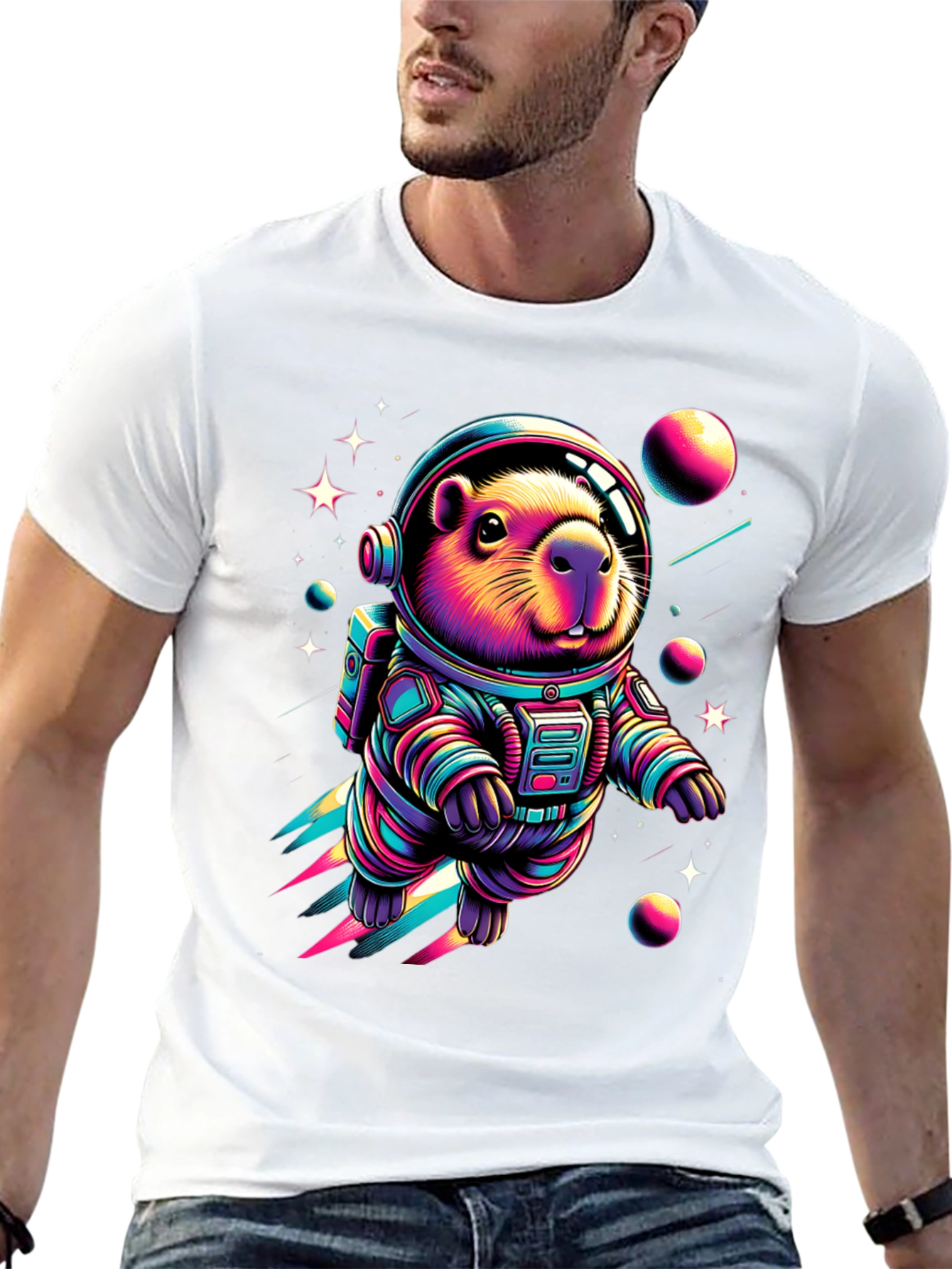 Astronaut Beaver T-Shirt - Space Rodent