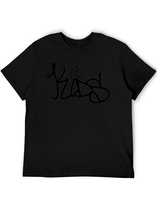 Black Graphic Tee - Unique Scribble Design