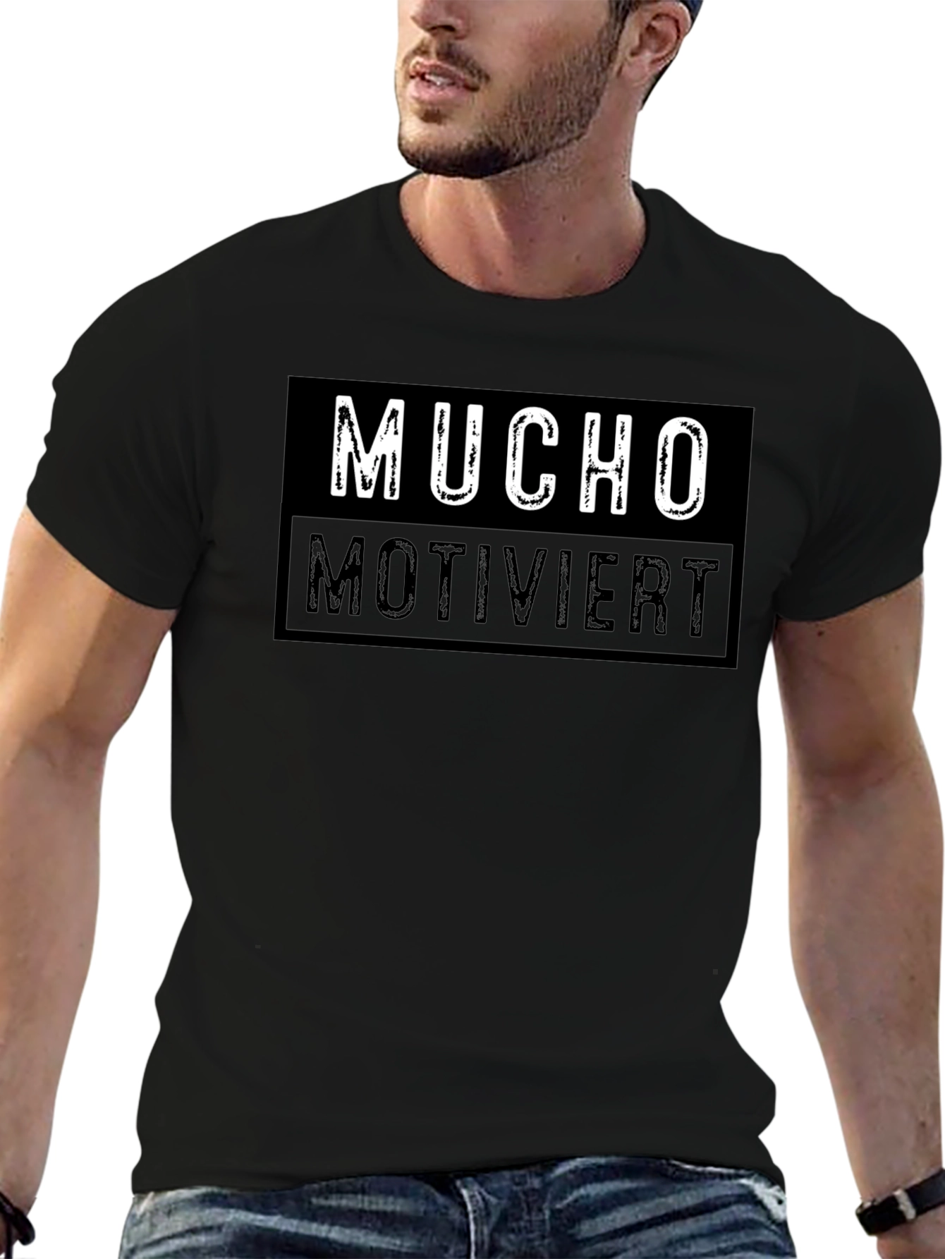 Mucho Motiviert Graphic Tee - Mens Black T-Shirt