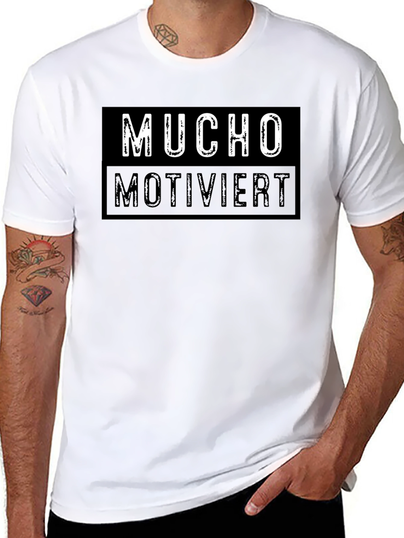 Mucho Motiviert Graphic Tee - Mens Black T-Shirt