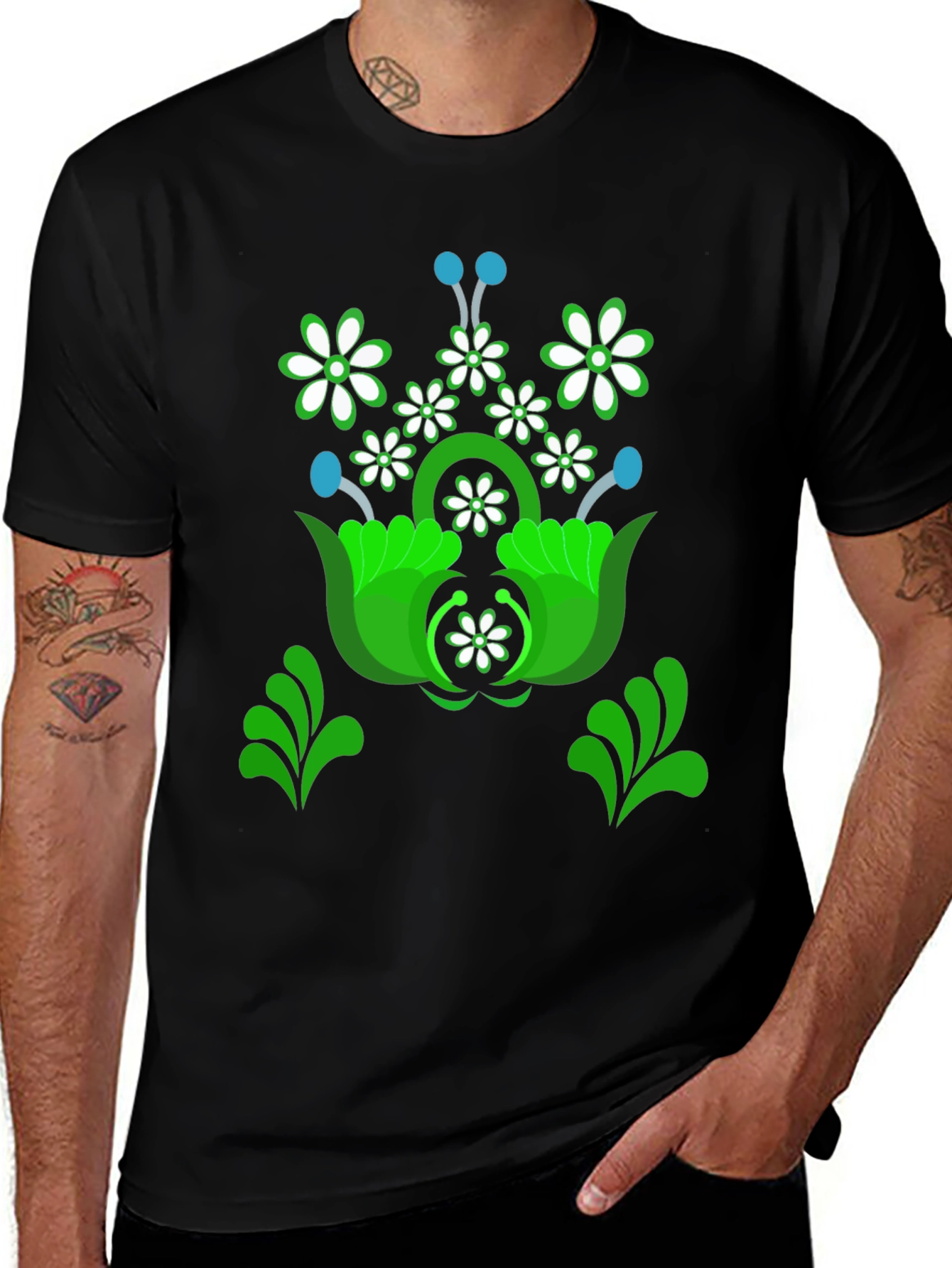 Floral Graphic Tee - Unique Design Shirt