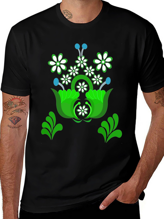 Floral Graphic Tee - Unique Design Shirt