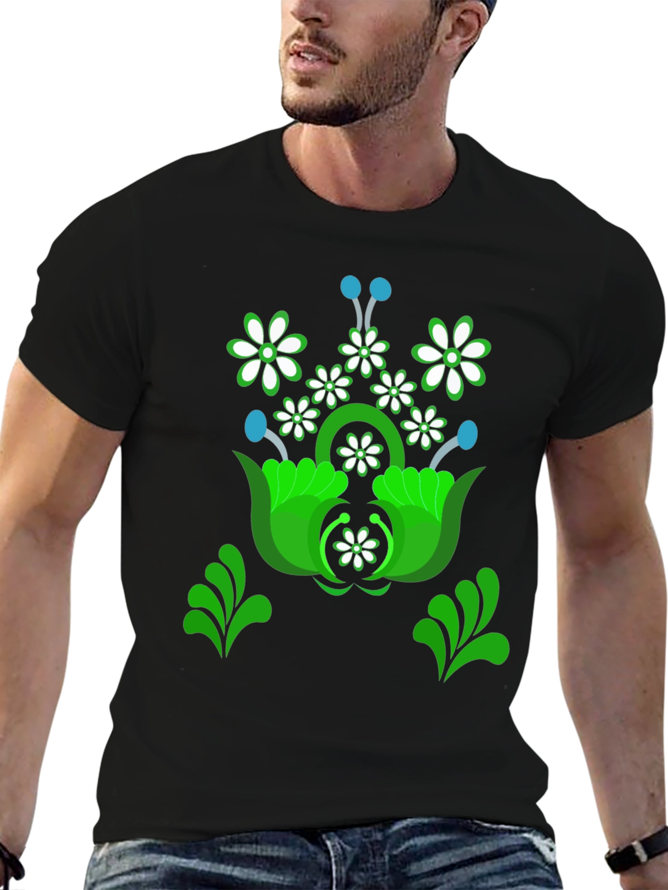 Floral Graphic Tee - Unique Design Shirt