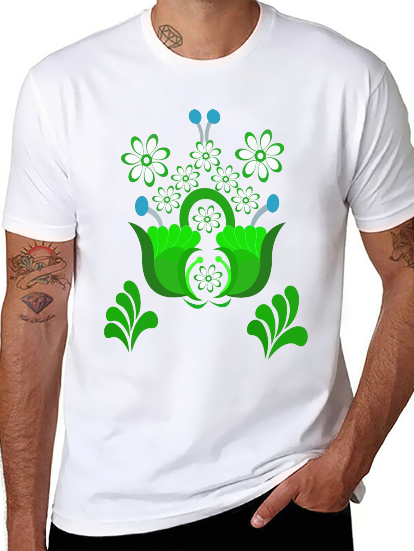 Floral Graphic Tee - Unique Design Shirt