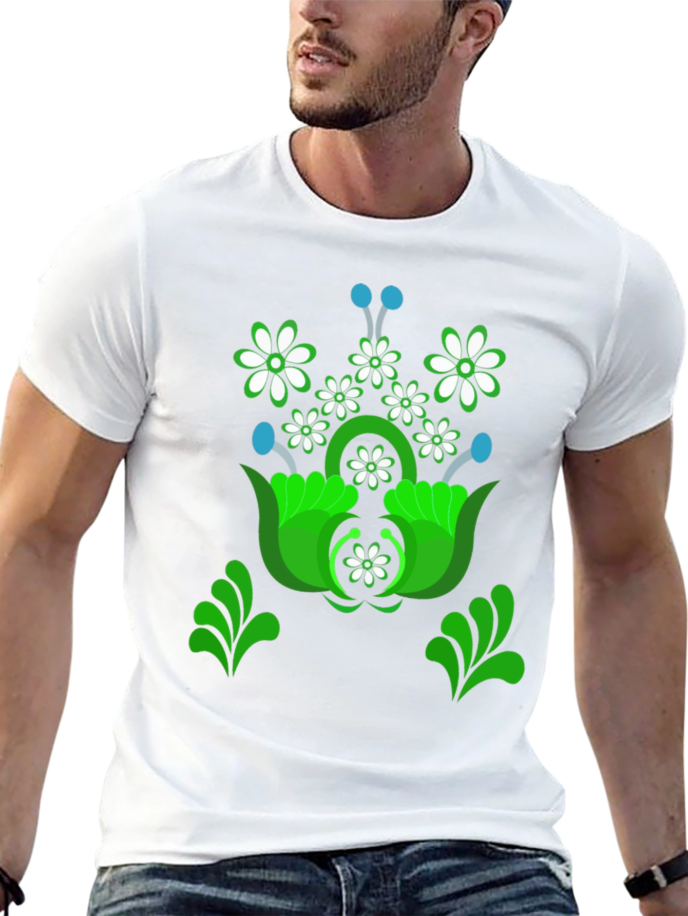 Floral Graphic Tee - Unique Design Shirt