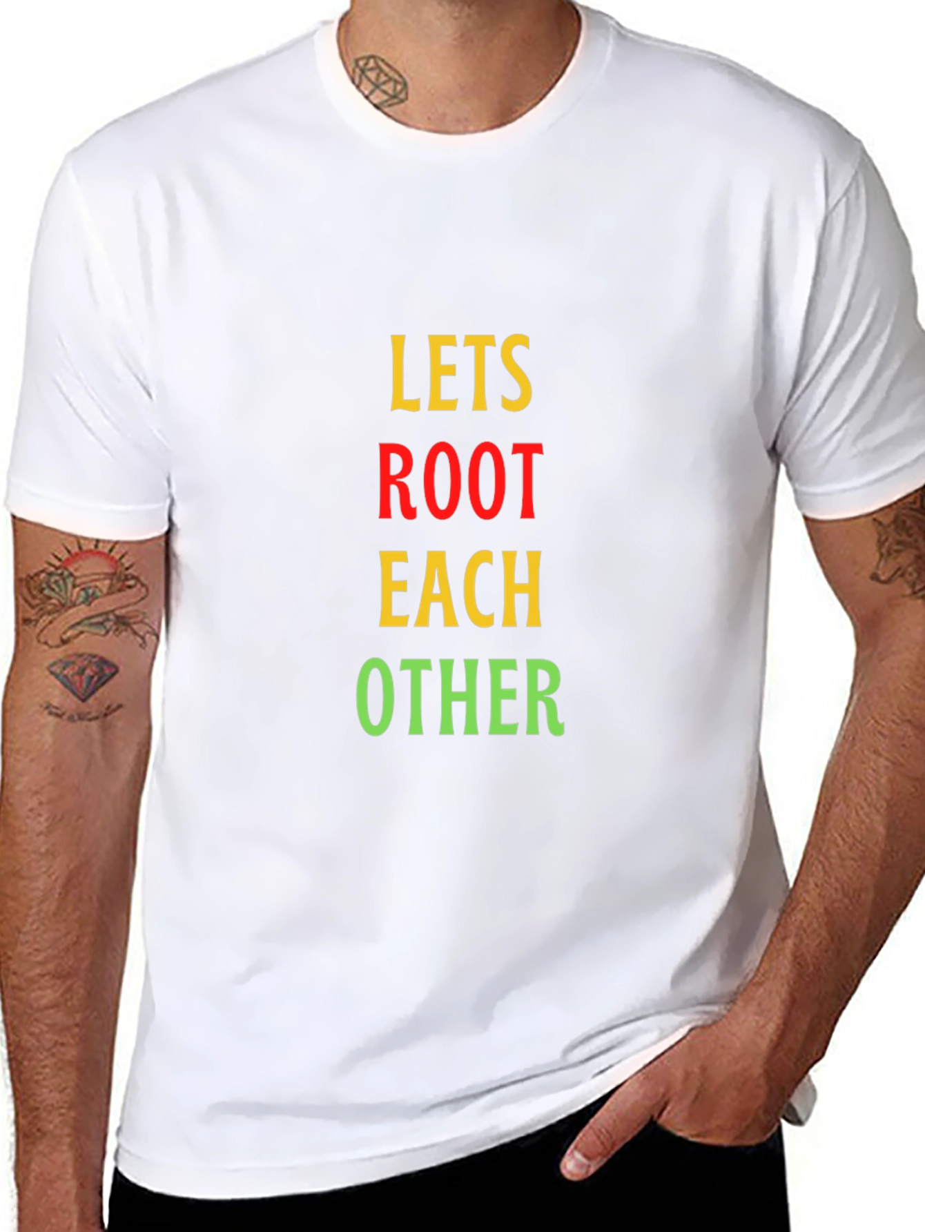 Lets Root Each Other T-Shirt - Black Casual Tee