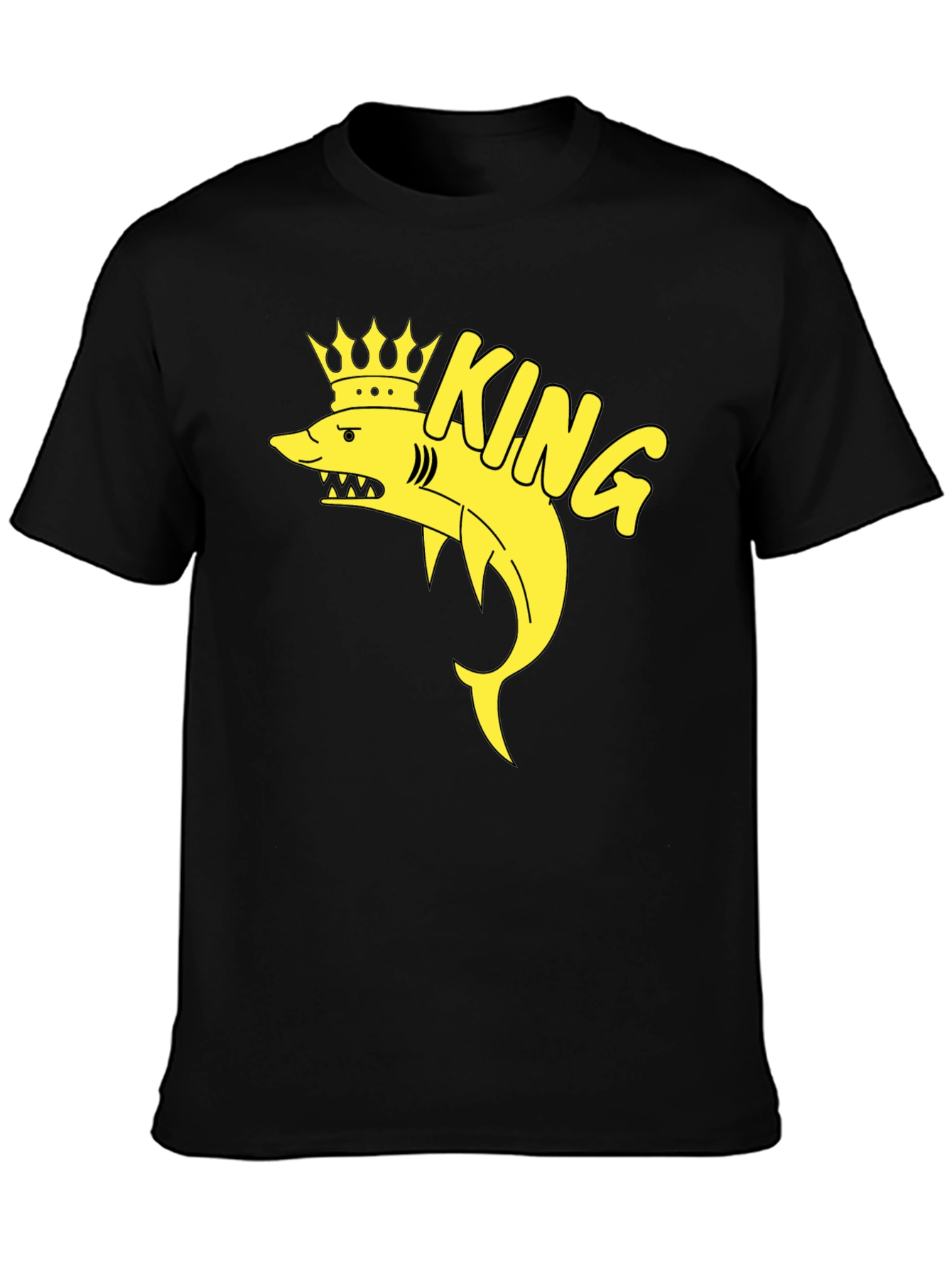 King Shark T-Shirt - Black Cotton Graphic Tee