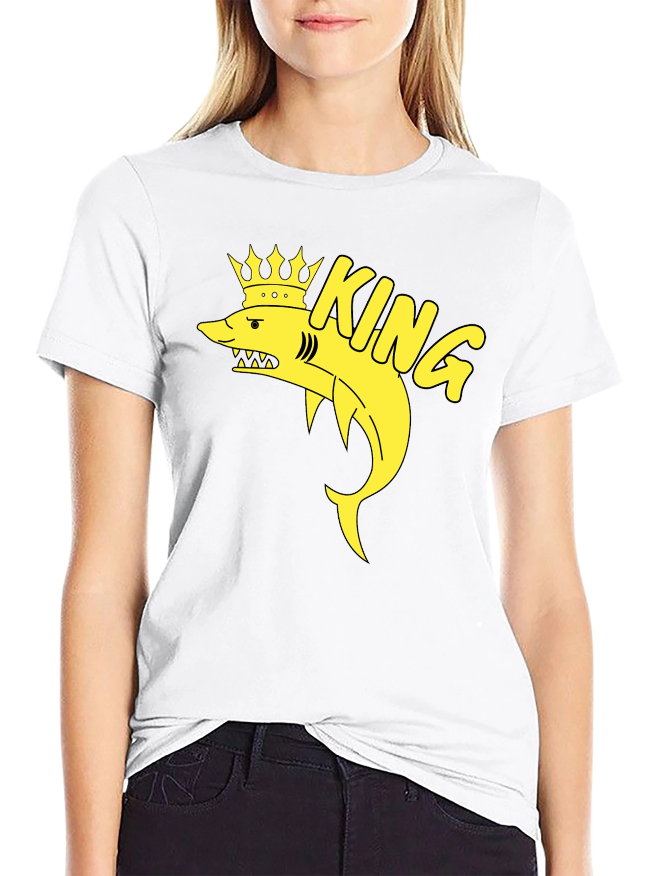 King Shark T-Shirt - Black Cotton Graphic Tee