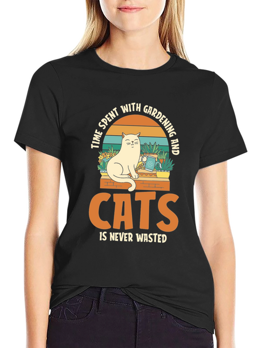 Cat & Gardening T-Shirt: Time Well Spent