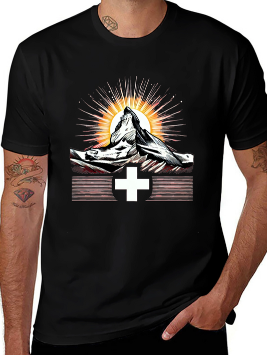 Mountain Peak Graphic Tee - Black