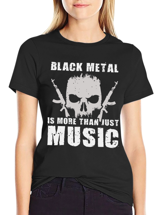 Black Metal Skull Graphic T-Shirt