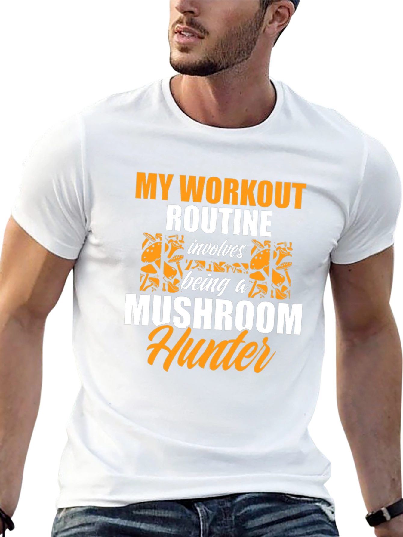 Mushroom Hunter Workout Routine Graphic Tee