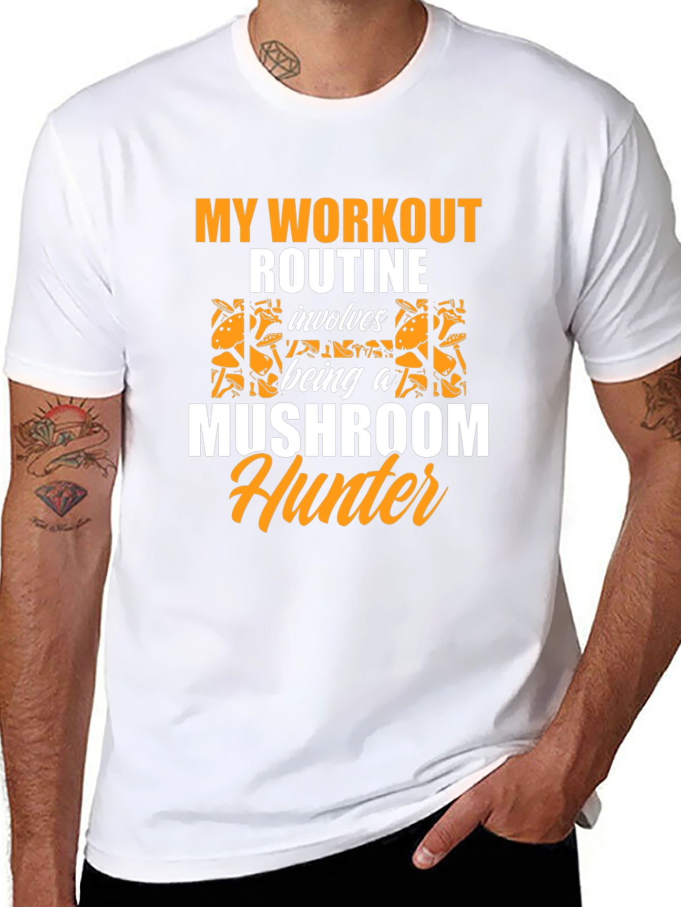 Mushroom Hunter Workout Routine Graphic Tee