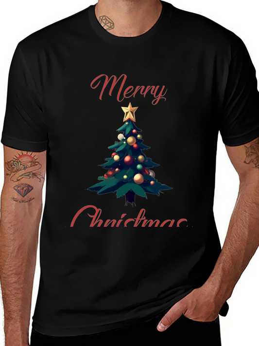 Merry Christmas Tree Graphic T-Shirt