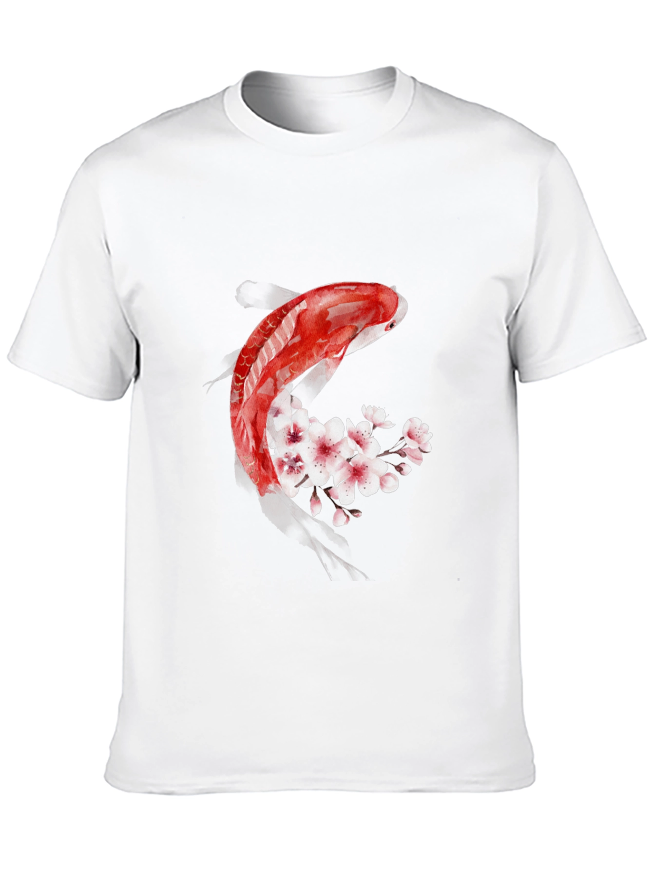 Koi Fish Cherry Blossom Graphic T-Shirt